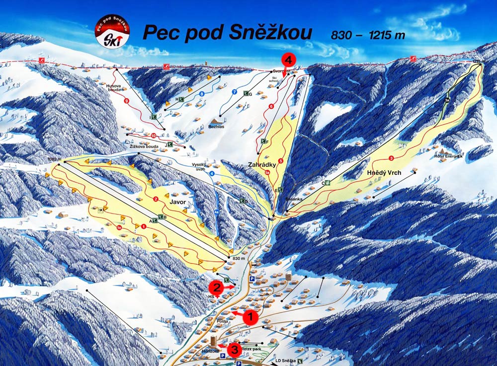 погода на горнолыжных курортах Чехии