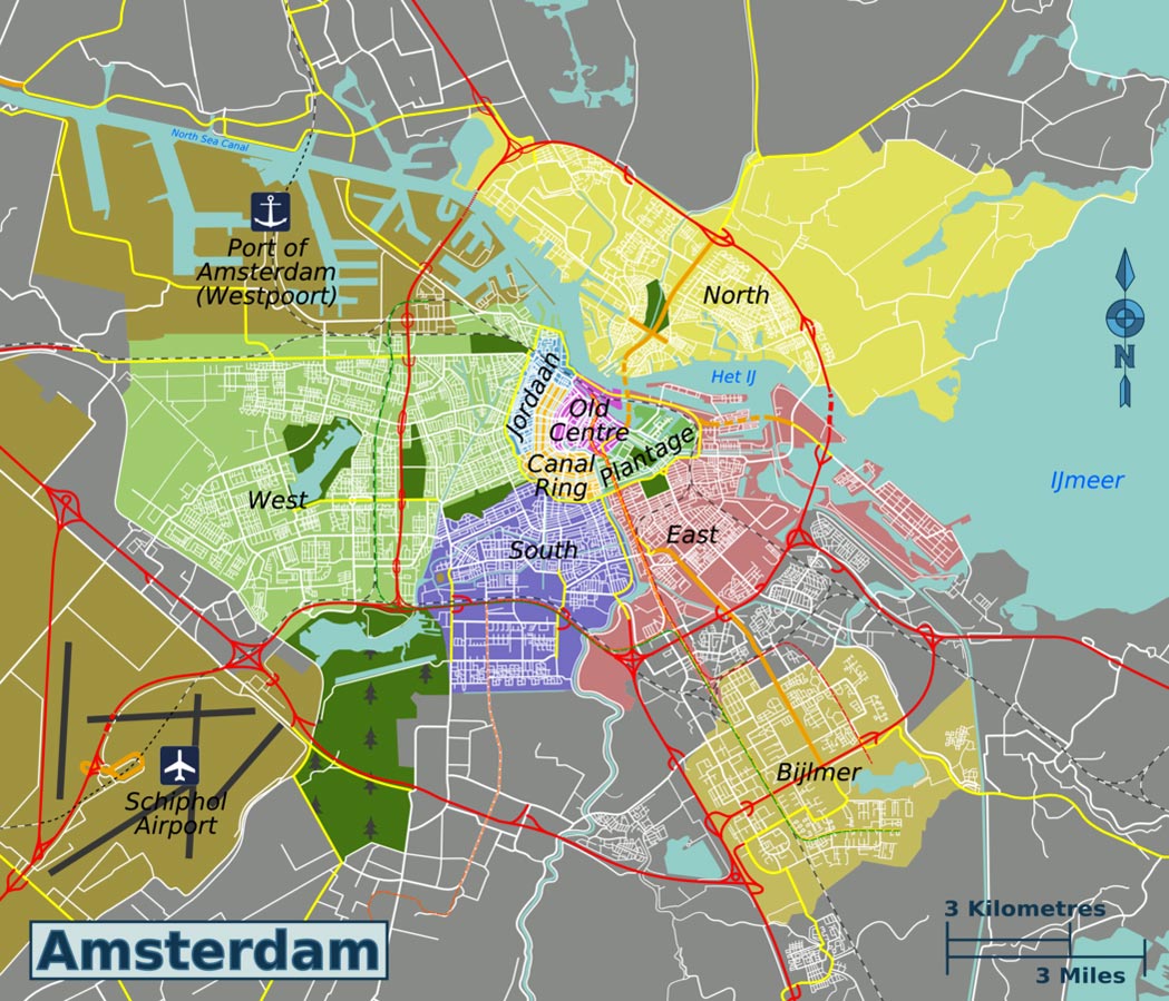карта районов амстердама